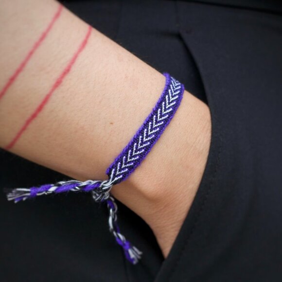 Woven Bracelet, Stacking Bracelet, Chevron, Lightweight Bracelet, Thin Bracelet, - Picture 1 of 1